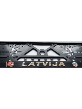 Номерная рамка с рельефным знаком Латвия с флагом  